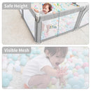 Foldable Baby Playpen, Shape & Size Adjustable Playpen for Toddler, 79x71 Large Play Pens Safety Mesh Foldable Playard for Babies, Portable Baby Fence Play Area Kids Play Pen, Grey by TinyTreasures Baby Boutique