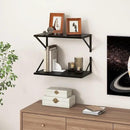 Fun Memories Black Floating Shelves 18 Inch Long, Rustic Floating Shelf with Brackets, 10 Inch Deep Wall Shelves, Black Bathroom Shelves, 18 x 10 Storage Shelf for Kitchen, Living Room, Set of 2 by CozyNest Decor
