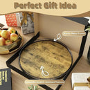 Lazy Susan Turntable Organizer for Table Top, 16’’ Round Wooden Lazy Susan for Cabinet Kitchen Countertop Pantry Dining Coffee Table for Condiments Spices, Rustic Bathroom Vanity Tray for Soap Candle by CozyNest Decor