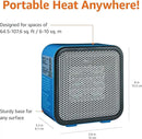 Amazon Basics Ceramic Space Heater, Mini Heater for Office Desk, Portable Tent Heater for Camping (Indoor Use), 500 W, With Tip-Over Protection, Lightweight (1.4 LBS), Blue, 5.9 x 3.2 x 6 inches by CozyNest Decor