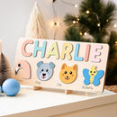 Personalize Name Puzzle for Toddler with Animal, Baby Gift for Girl and Boy 0 1 2 3 Year Old, Personalized Puzzle for Kid, 1 Year Old Kid Gifts, Customized Baby Gift, Educational Name Toy by TinyTreasures Baby Boutique