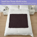 Bigacogo Chunky Knit Throw Blanket for Couch, 40x40 inches, 100% Hand Knitted with Thick Jumbo Chenille Yarn, Cozy Soft Large Rope Knot Cable Crochet Blankets for Sofa Bed Living Room, Chocolate by CozyNest Decor