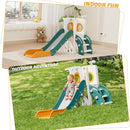KORIMEFA 7 in 1 Toddler Slide, Kids Slide for Toddlers Baby 1-3 Years Old, Indoor and Outdoor with Basketball Hoop & Golf Set, Plastic Slides for Kids Easy Assembly, Green by TinyTreasures Baby Boutique