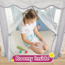 Monobeach Princess Tent Girls Large Playhouse Kids Castle Play Tent with Star Lights Gift Toy for Children Indoor and Outdoor Games, 55'' x 53'' (DxH) (Grey) by TinyTreasures Baby Boutique