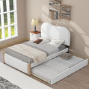 Upholstered Platform Bed With Wood Supporting Feet And Trundle by Unique Piece Furniture
