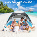Large Easy Setup Beach Tent,Anti-UV Beach Shade Beach Canopy Tent Sun Shade with Extended Floor & 3 Mesh Roll Up Windows Fits 3-4 Person,Portable Shade Tent for Outdoor Camping Fishing by TinyTreasures Baby Boutique