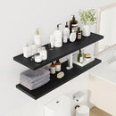 48" Floating Shelves for Wall, 12" Deep Slim Black Floating Shelves, Wall-Mounted Shelves for Bedroom, Living Room, Kitchen, Bathroom - Set of 2 by CozyNest Decor
