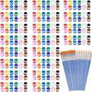 280 Pcs Washable Acrylic Paint for Kids Arts and Crafts, 20 Gouache Watercolor Paint Sets of 12 Colors for Party Classroom Painting Supplies, 20 Flat and 20 Pointed Brushes by TinyTreasures Baby Boutique