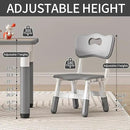 Kids Table and Chairs, Height Adjustable Childrens Table and Chair Set, Kids Tables for Age 2-8, Graffiti Desktop, Table for Kids with 2 Seats, Small Kids Table, Max 300lbs, Grey by CozyNest Decor