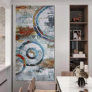 Arjun Abstract Wall Art Geometric Canvas Circle Block Painting Modern Grey Brown Picture Simple Textured Artwork Framed for Bedroom Living Room Home Office Wall Décor, Extra Large 58"x29" by CozyNest Decor