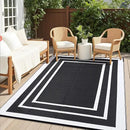 OLANLY Outdoor Rug 8x10 ft Waterproof, Reversible Outdoor Plastic Straw Rug, RV Mat, Indoor Outdoor Carpet Clearance for Patio, Camping, Balcony, Deck, Backyard, Black & White by GreenHaven Gardens