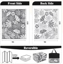 Pauwer Waterproof Outdoor Rug 9x12, Reversible Plastic Straw Patio Camping Rug, Indoor Outdoor RV Mat Carpet for Deck, Camper, Porch, Balcony, Backyard, Picnic, Floral Grey by GreenHaven Gardens