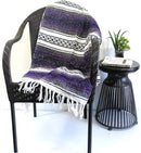 Del Mex Classic Mexican Blanket, Large Authentic Woven Falsa Throw (70"x50"), Artisan Southwest Décor for Beach, Yoga, Outdoors (Purple) by CozyNest Decor