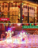 Luditek 24.5 inch Christmas Candy Cane Pathway Markers Set of 12 Christmas Outdoor Outside Decorations Lights 8 Blinking Modes Indoor Holiday Xmas Yard Patio Garden Walkway Decor by GreenHaven Gardens