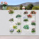 12Pieces 3-Pot Wall Planter Vertical Garden Plant Walls Wall Mounted Vertical Planter with Water-Storage Layer Stackable Wall-Mounted Flower Pot for Gardens, Balconies 180.78lbs Total Capacity (White) by CozyNest Decor