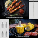 HAUSHOF Large Grilling Accessories, BBQ Grill Set, Heavy Duty Stainless Steel Barbecue Utensils with 16-1/2" Spatula, Brush, Fork, Tongs, Skewers, Thermometer, Bag, Ideal Gift, 15PCS by GreenHaven Gardens