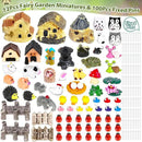 172Pcs Miniature Fairy Garden Accessories Including 100Pcs Fixed Pins, modacraft Fairy Garden Kit Fairy House Animal Figurines Mini Landscape for Garden Dollhouse Potted Plant Bonsai Terrarium Décor by GreenHaven Gardens