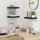 Fun Memories Black Floating Shelves for Wall - 10 x 16 Floating Shelf - Rustic Wood Storage Shelf - Wall Shelves with Invisible Bracket - 16" Bookshelves for Living Room & Bedroom - Black - Set of 2 by CozyNest Decor