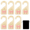 R HORSE Wooden Baby Closet Dividers - 8Pcs 3D Coquette Pink Bow Baby Closet Organizer Double-Sided Newborn Clothes Size Hanger Dividers Nursery Birthday Gift for Boy Girl (0-24 Months) by TinyTreasures Baby Boutique