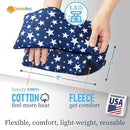 SunnyBay Small Microwave Heating Pad, Microwavable Versatile Cold/Heated Neck and Shoulder Wrap for Back Pain and More, Moist Heat Cotton-Fleece Pad, 6x11 Inches, Blue-Stars, Pack of 2 by CozyNest Decor