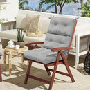 LVTXIII Outdoor 44x22-inch High Back Chair Cushions, Patio Solid Tufted Adirondack Chair Seat Cushions, Seasonal Replacement Rocking Chair Cushion with Ties, Set of 2, Strip Grey by GreenHaven Gardens