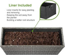 LEWIS&WAYNE Large Rectangular Block Planter Box Handmade Wicker Tall Planters for Outdoor Plants with Removable Liners Modern Planter for Indoor Outdoor Patio Deck - Gray, 30''x12''x16'' by GreenHaven Gardens