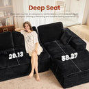 ovios 105” Modular Sectional Sofa with Thicken Seat Cushion, Cloud Couch with Deep Seat, Modern L-Shape Sofas Couches with Chaise,Upholstered Couches for Living Room Bedroom,Black by CozyNest Decor