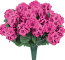 Hananona 12 Pcs Artificial Geranium Flowers for Outdoors Geranium Silk Flowers Outdoor UV Resistant Garden Plants Faux Flowers for Ptio Front Door Kitchen Table Centerpieces Home Decor (12, Rose Red) by CozyNest Decor