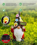Gnome Solar Statues for Garden Decor - Outdoor Decorations Art Figurine for Patio Balcony Yard Lawn by GreenHaven Gardens