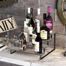 YINMIT Wooden Display Riser Stand, Tiered Perfume and Cologne Organizer Stand, 4 Tier Spice Rack Organizer, Rustic Display Shelf for Candles (4 Tier,Grey) by CozyNest Decor