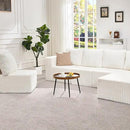 Hobestluk Modular Sectional Sofa Memory Foam Couch Sofa Bed Loveseat with Chaises Cloud Couch with Removable Cover Large Sectional Couches for Living Room (Strip White, Sofa Bed) by CozyNest Decor