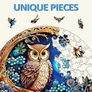 masseruon Wooden Puzzles for Adults-Moonlight Owl, Unique Shaped Jigsaw Puzzles for Adult(M, 190pieces, 11.4x11.4in), Beautiful Animal Shaped Wood Puzzles, Christmas Family Game Birthday Gift by TinyTreasures Baby Boutique