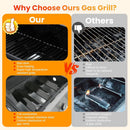 3-Burner Propane Gas BBQ Grill, Porcelain-Enameled Cast Iron Grates and 2 Foldable Side Tables, 25,650 BTU Stainless Steel Grill for Outdoor Camping Barbecue Grilling Backyard Cooking by GreenHaven Gardens