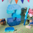 Sratte Number 1 2 3 4 5 6 7 8 9 Piñata with Stick Blindfold Confetti, Gradient Blue Piñata for Kids Boys Girls Birthday Party Anniversary Decorations Supplies(Number 3) by TinyTreasures Baby Boutique