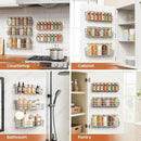 5 Pack Spice Rack Seasoning Organizer Wall Mount, Screw or Adhesive Hanging Shelf Basket Spice Organizer Shelf for Kitchen, Silver by CozyNest Decor