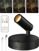 EZVALO Wireless LED Spotlights Indoor, 5500mAh Rechargeable Battery Powered Plants Spotlights Indoor, Dimmable & Timer, 3 CCT Small Up Lights with Remote, Accent Uplighting for Artwork,Tree(Black) by CozyNest Decor