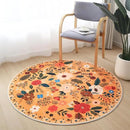 Round Rug 4ft Washable Circle Rug Non Slip Low Pile Boho Floral Small Circular Rug for Bedroom, Bathroom, Entryway, Kids Room, Office, College Dorm(Yellow) by CozyNest Decor
