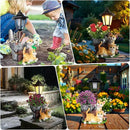 Solar Cat Outdoor Statues, Garden Sculptures with Flowerpot Decor & Solar Lantern for Yard Art Lawn Ornaments Porch Patio Balcony - Idea Gifts for Women Mom Grandma by GreenHaven Gardens