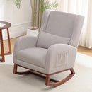 Rocking Chair Nursery, Nursery Rocking Chairs with Foot Rest, Comfy Glider Rocker Nursing Chair with High Back for Nursing, Living Room, Bedroom, Light Grey by TinyTreasures Baby Boutique