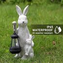 Solar Garden Statues Bunny Decor with LED Lights Home Decorations Outdoor Garden Rabbit Statue for Patio, Balcony, Yard, Lawn Ornament - Unique Housewarming Birthday Gifts for Women by CozyNest Decor