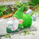 Garden Gnome Statue with Solar Crackle Glass Globe Lights, Resin Gnomes Statue, Patio Yard Lawn Porch Outdoor Garden Decor Christmas Housewarming Gift by GreenHaven Gardens