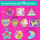 Premium Foil Edge Lacing Cards for Kids Ages 3-6 | 10 Double-Sided Unicorn and Fairy Sewing Cards with Multilingual Learning | Durable Cardboard Fine Motor Skills Activity Kit by TinyTreasures Baby Boutique