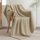 PHF Ultra Soft Waffle Weave Throw Blanket 50"x 60"- Washed Lightweight Breathable Cozy Woven Blanket for Bed - Aesthetic Decor for Couch Bedding Sofa Home Car - Khaki by CozyNest Decor