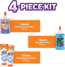 Elmer’s Fluffy Slime Kit, Includes Translucent Color Glue, Glitter Glue, Fluffy Slime Activator, 4 Count - Perfect for Parties, Gift, Activity Time by TinyTreasures Baby Boutique