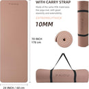 Yoga Mat Non Slip Anti-tear,extra thick-2/5 inch（10MM）High Resiliency Professional POE Yoga Mats for Women Men Kids,72"x24"inch,Workout, Yoga, Pilates and Floor Exercise, with Carrier Strap by TinyTreasures Baby Boutique