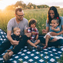 Little Unicorn 5'x7' Outdoor Family Picnic & Beach Blanket | Durable & Water-Resistant Fabric | Compact Fold & Easily Wipes Clean | Zipper Pocket (Navy Plaid) by TinyTreasures Baby Boutique