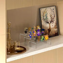Clear Riser Shelf 3pcs, Desktop Rectangular Acrylic Display Shelves Organizer, Acrylic Stands for Funko Pop Figure, Perfumes, Bags, Shoes, Glasses, Plants, Toys, Collectibles - 8''x8.5''x9'' by CozyNest Decor