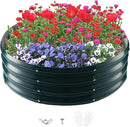Galvanized Raised Garden Bed for Gardening - 3x3x1ft Round Thickened Metal Planter Box Outdoor for Vegetables, Flowers,Herbs,Above Ground Garden Containers Green
