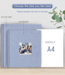 popotop Photo Album Self Adhesive with Picture Display Window,60 Pages DIY Scrapbooking Supplies Kit for 4x6 10x12 Picture,Linen Cover Memory Book for Baby Wedding, with Scraper and Metallic Pen by TinyTreasures Baby Boutique