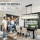 IKK Modern Rectangle Black Crystal Chandeliers for Dining Room, 42" Large Rectangular Water Ripple Glass Island Light Fixture, Linear Farmhouse Lighting for Kitchen Island, Living Room, L42xW11xH12 by CozyNest Decor
